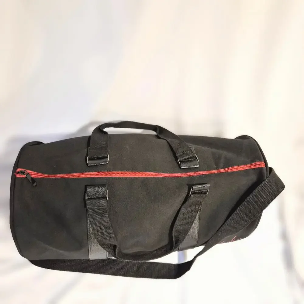 Billie Eilish Merch Black Duffle Weekender Gym Bag Pink Signature Logo Red Zip - Picture 3 of 7
